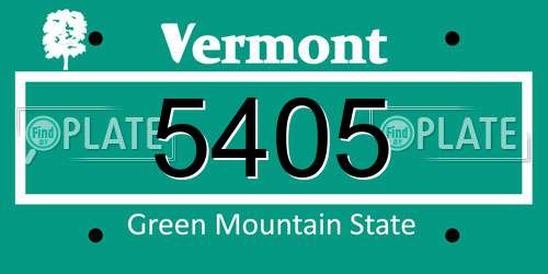 5405 Vermont License Plate