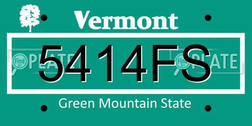 5414FS Vermont License Plate