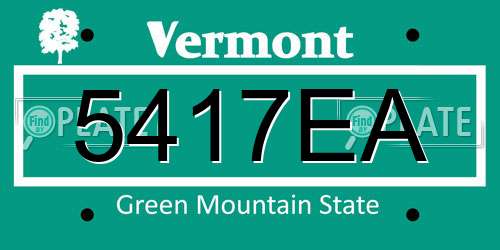 5417EA Vermont License Plate
