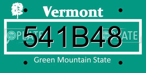 541B48 Vermont License Plate