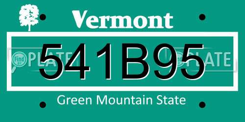 541B95 Vermont License Plate