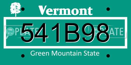 541B98 Vermont License Plate