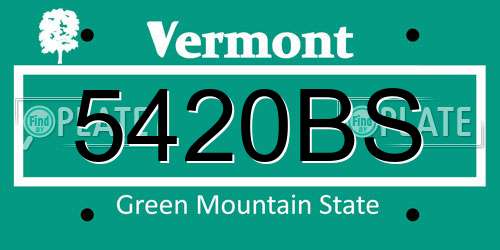 5420BS Vermont License Plate