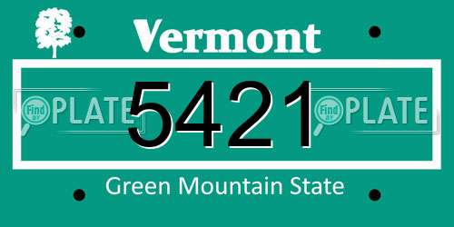 5421 Vermont License Plate