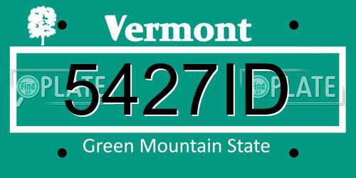 5427ID Vermont License Plate