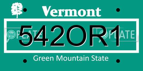 542OR1 Vermont License Plate