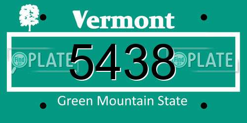 5438 Vermont License Plate
