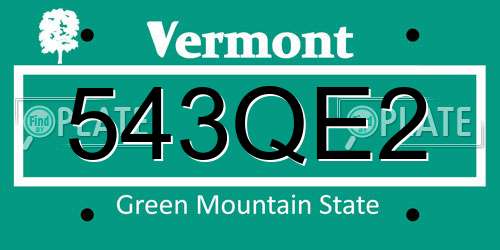 543QE2 Vermont License Plate