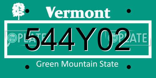 544Y02 Vermont License Plate