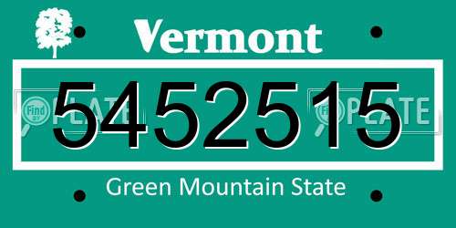 5452515 Vermont License Plate