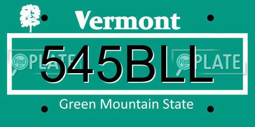545BLL Vermont License Plate