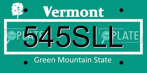545SLL Vermont License Plate