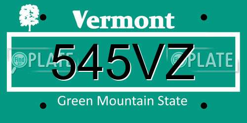 545VZ Vermont License Plate