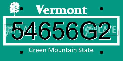 54656G2 Vermont License Plate