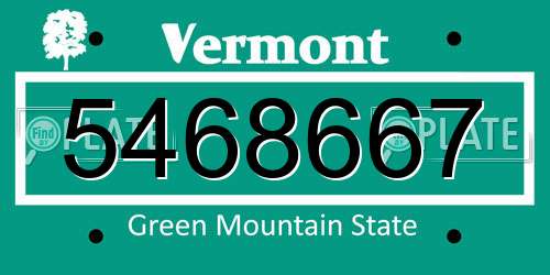 5468667 Vermont License Plate
