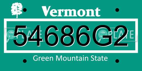 54686G2 Vermont License Plate