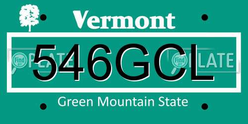 546GCL Vermont License Plate