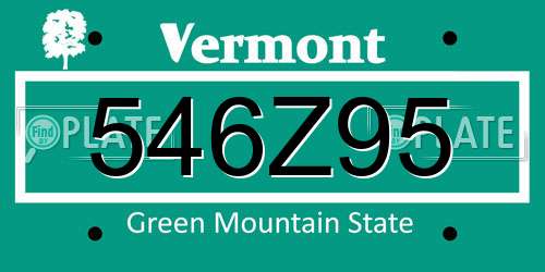 546Z95 Vermont License Plate