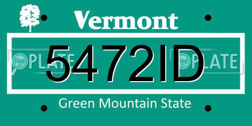 5472ID Vermont License Plate
