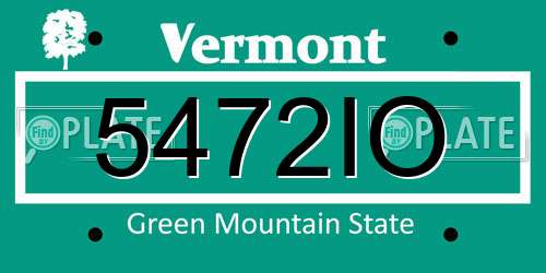 5472IO Vermont License Plate