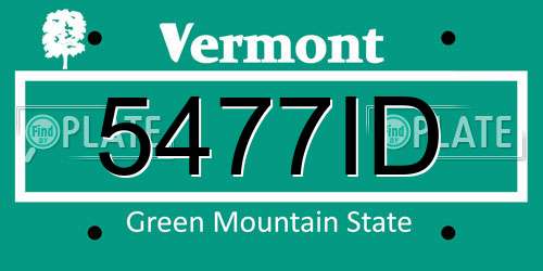 5477ID Vermont License Plate