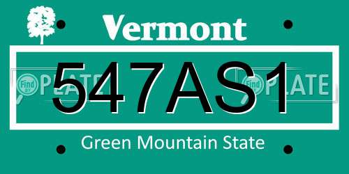 547AS1 Vermont License Plate