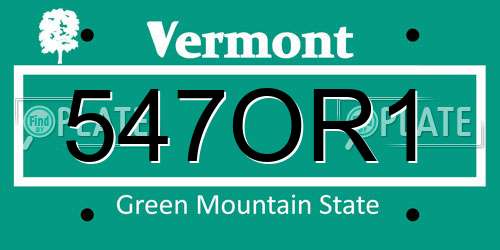 547OR1 Vermont License Plate
