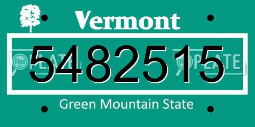 5482515 Vermont License Plate