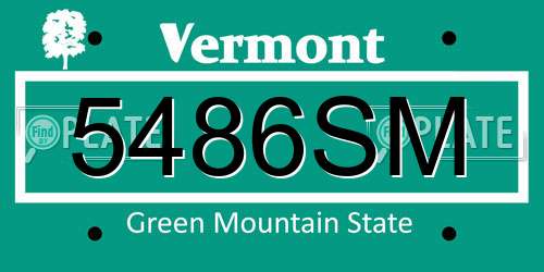 5486SM Vermont License Plate