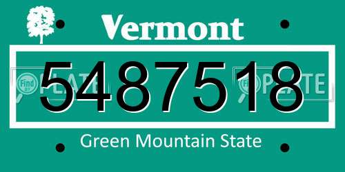5487518 Vermont License Plate