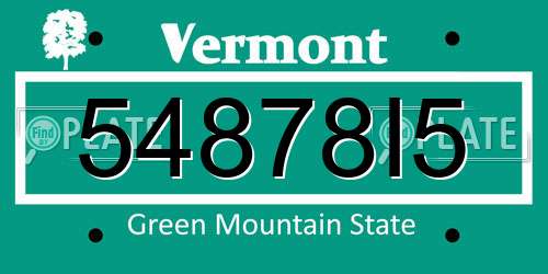 54878I5 Vermont License Plate