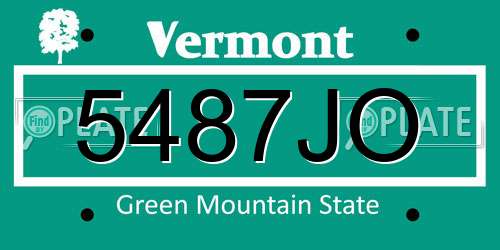 5487JO Vermont License Plate