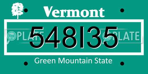 548I35 Vermont License Plate