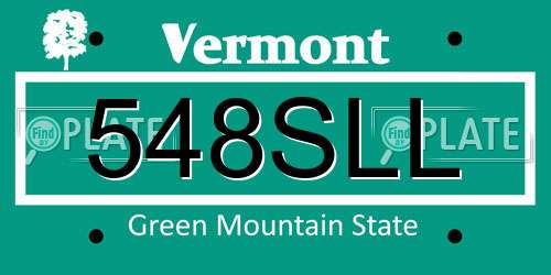 548SLL Vermont License Plate