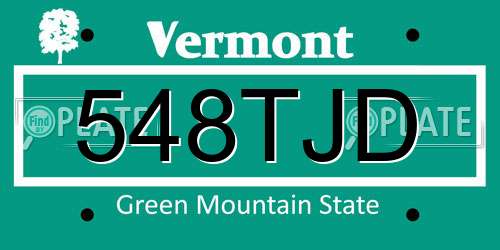 548TJD Vermont License Plate