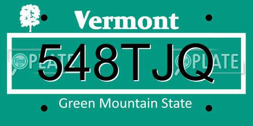 548TJQ Vermont License Plate