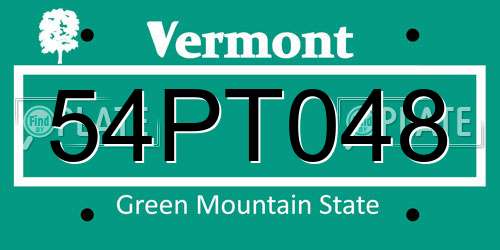 54PT048 Vermont License Plate