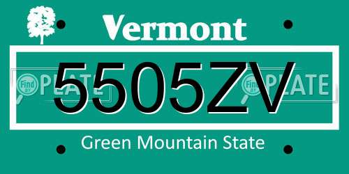 5505ZV Vermont License Plate