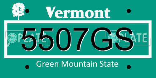 5507GS Vermont License Plate