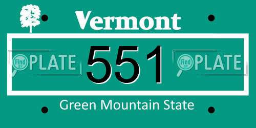 551 Vermont License Plate