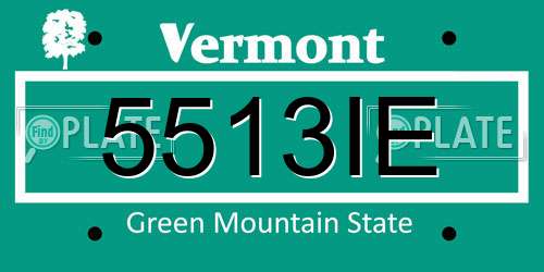 5513IE Vermont License Plate