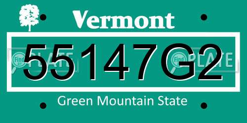 55147G2 Vermont License Plate