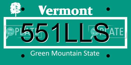 551LLS Vermont License Plate