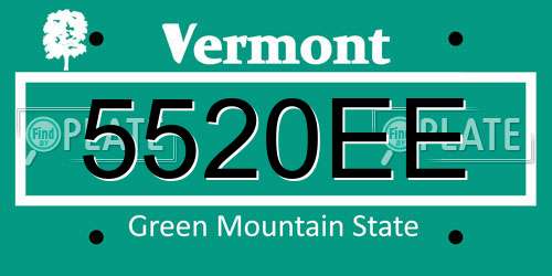 5520EE Vermont License Plate