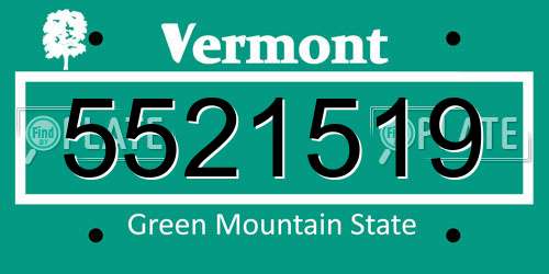 5521519 Vermont License Plate