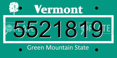 5521819 Vermont License Plate