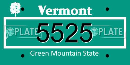 5525 Vermont License Plate