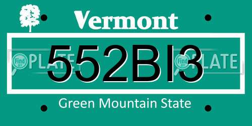 552BI3 Vermont License Plate