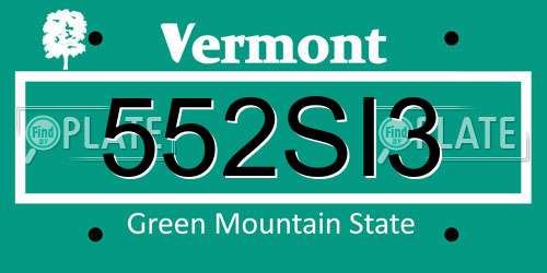 552SI3 Vermont License Plate