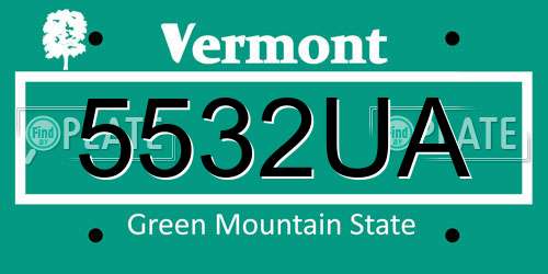 5532UA Vermont License Plate